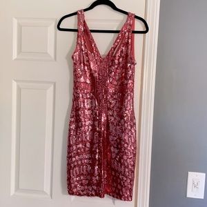 Pink sequin party dress